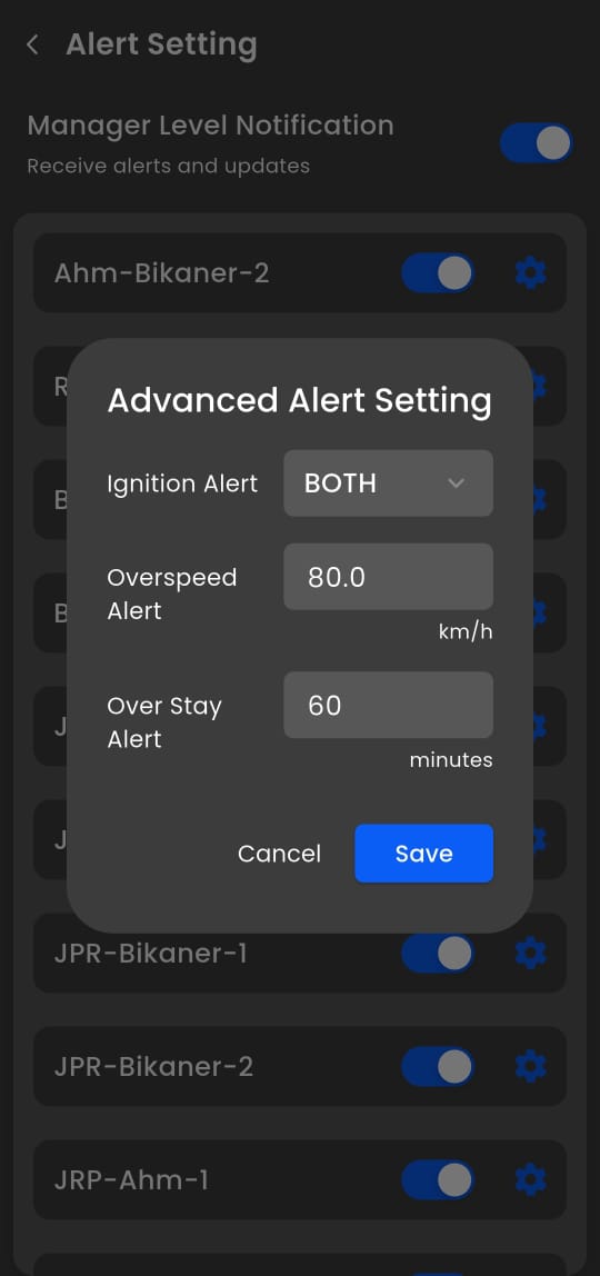 Alert Setting